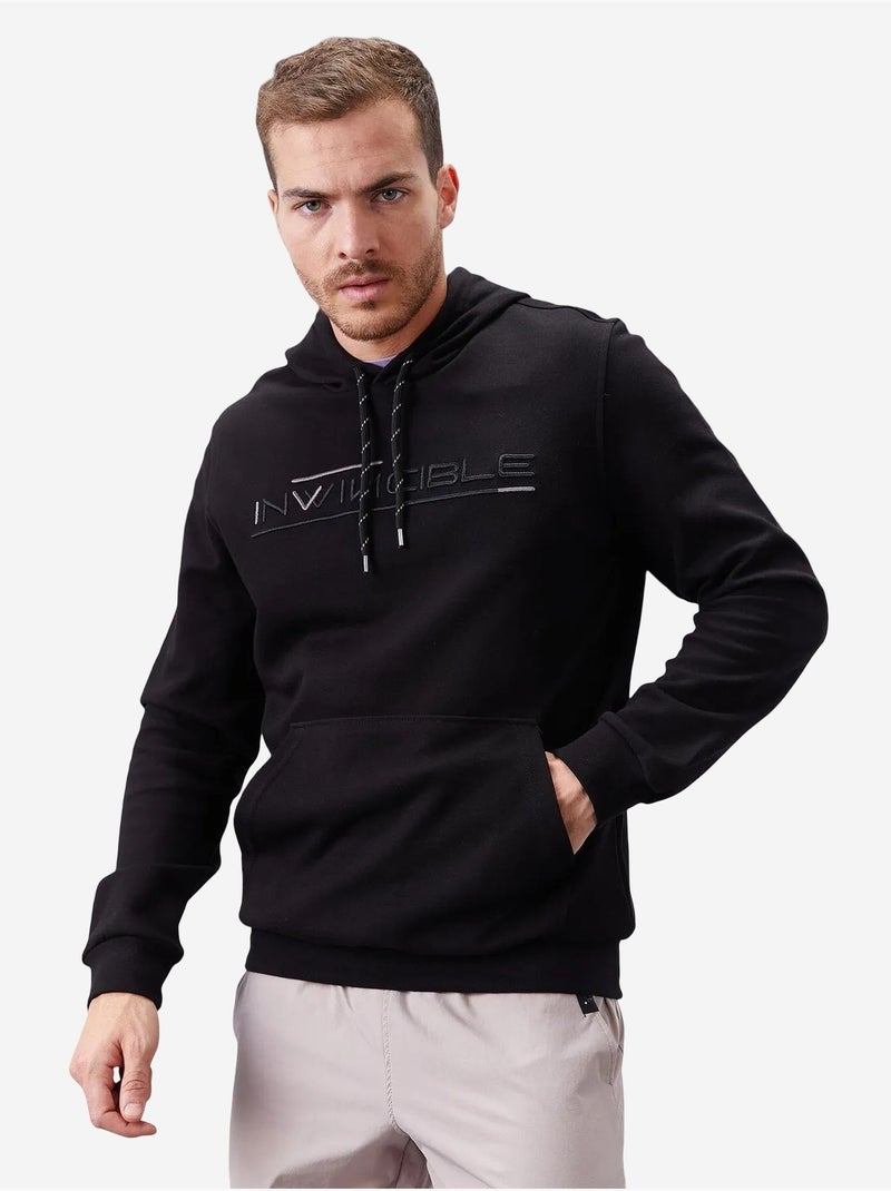Sweat à capuche homme imprimé avec poche tommy Noir - Kiabi