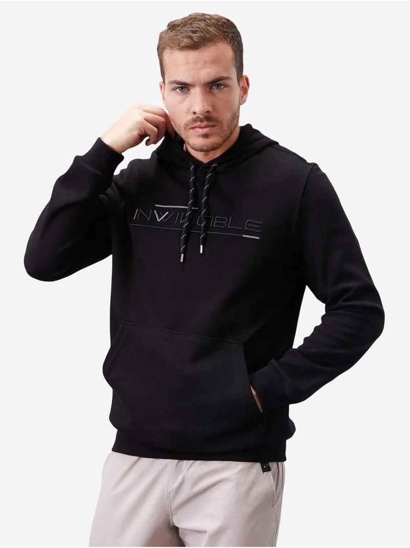 Sweat à capuche homme imprimé avec poche tommy Noir - Kiabi