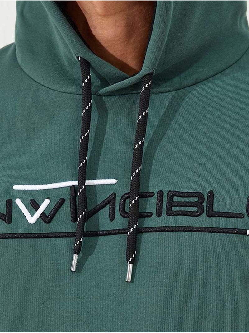 Sweat à capuche homme imprimé avec poche tommy Vert bouteille - Kiabi