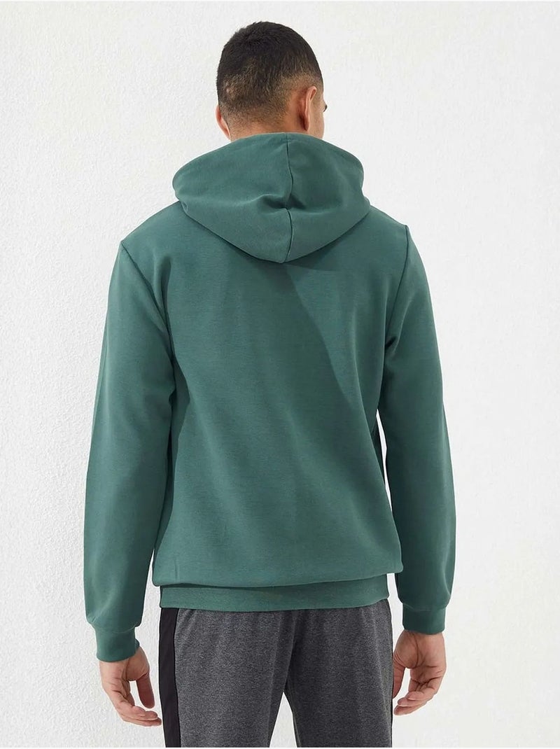 Sweat à capuche homme imprimé avec poche tommy Vert bouteille - Kiabi