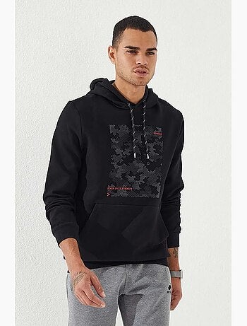 Sweat à capuche homme imprimé camouflage tommy