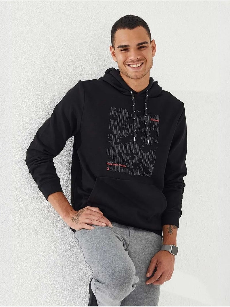 Sweat à capuche homme imprimé camouflage tommy Noir - Kiabi