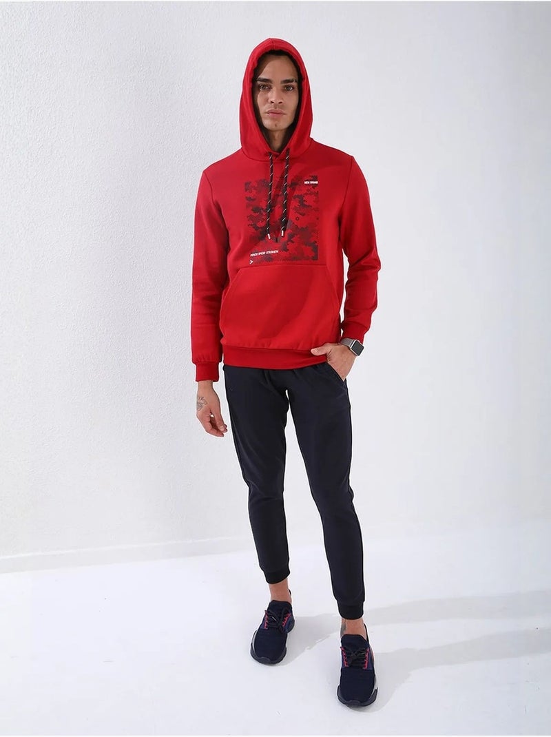 Sweat à capuche homme imprimé camouflage tommy Rouge - Kiabi