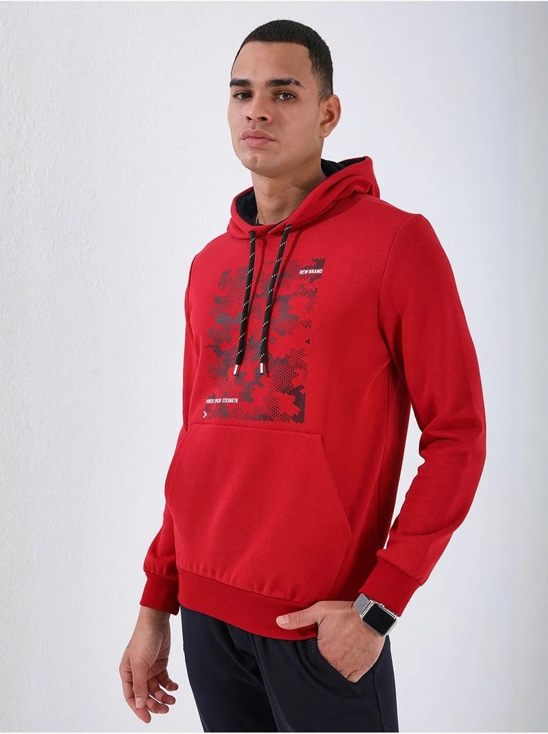 Sweat à capuche homme imprimé camouflage tommy Rouge - Kiabi