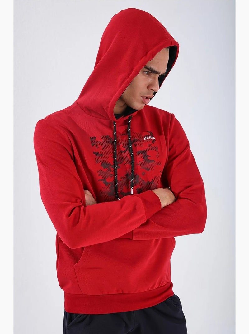 Sweat à capuche homme imprimé camouflage tommy Rouge - Kiabi