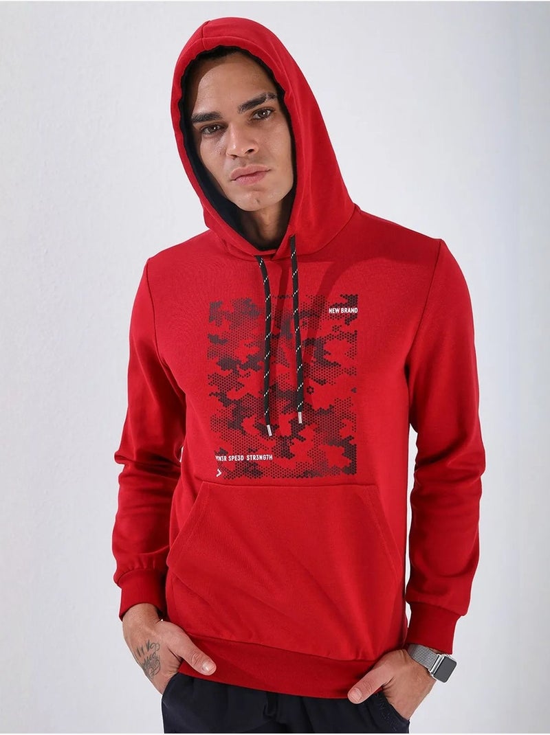 Sweat à capuche homme imprimé camouflage tommy Rouge - Kiabi