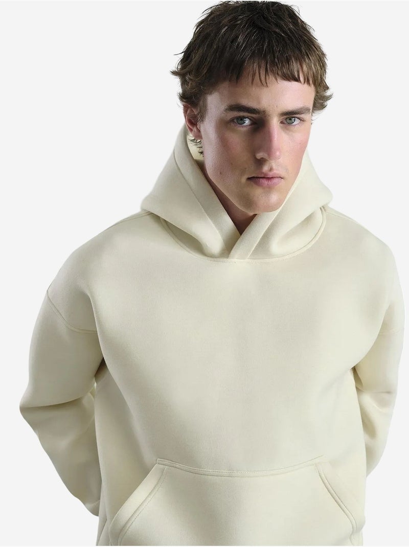 Sweat à capuche homme oversize en scuba giesto Crème - Kiabi