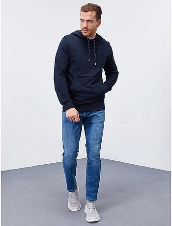 Sweat à capuche homme uni avec poche tommy