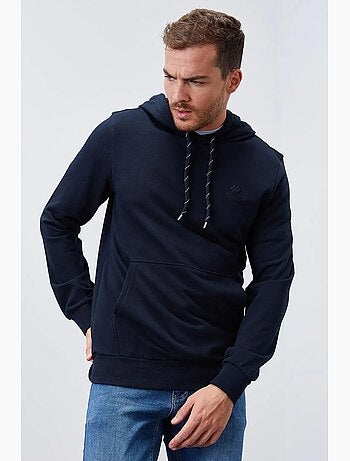 Sweat à capuche homme uni avec poche tommy