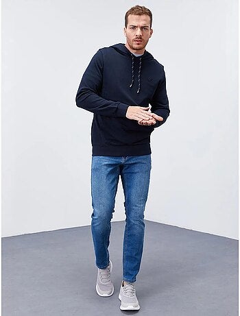 Sweat à capuche homme uni avec poche tommy