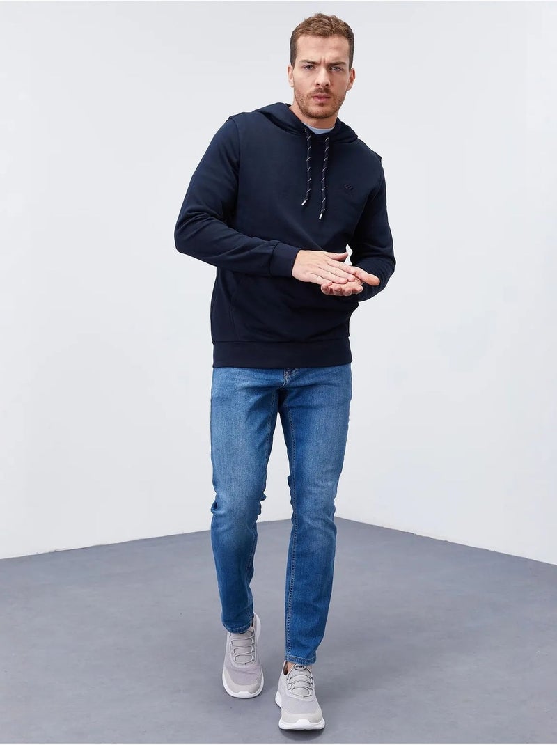 Sweat à capuche homme uni avec poche tommy Bleu marine - Kiabi