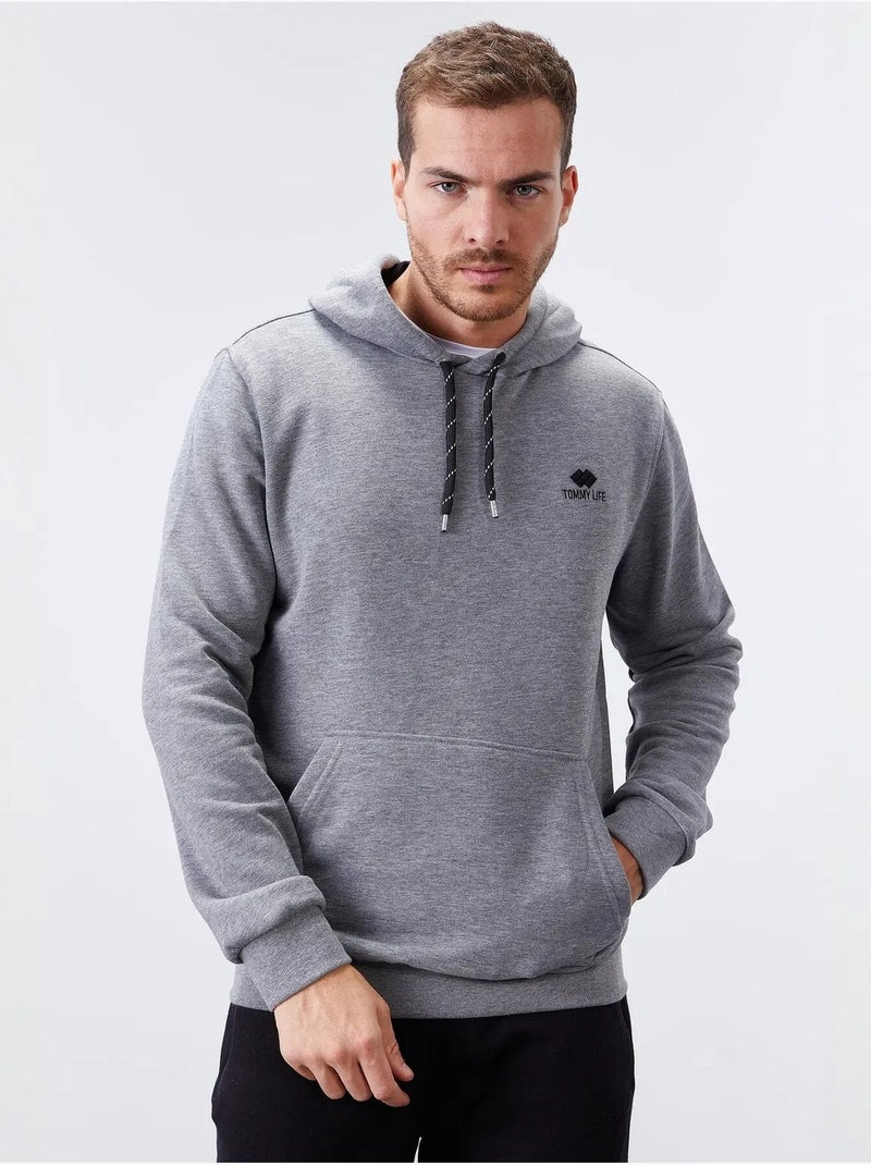 Sweat à capuche homme uni avec poche tommy Gris - Kiabi