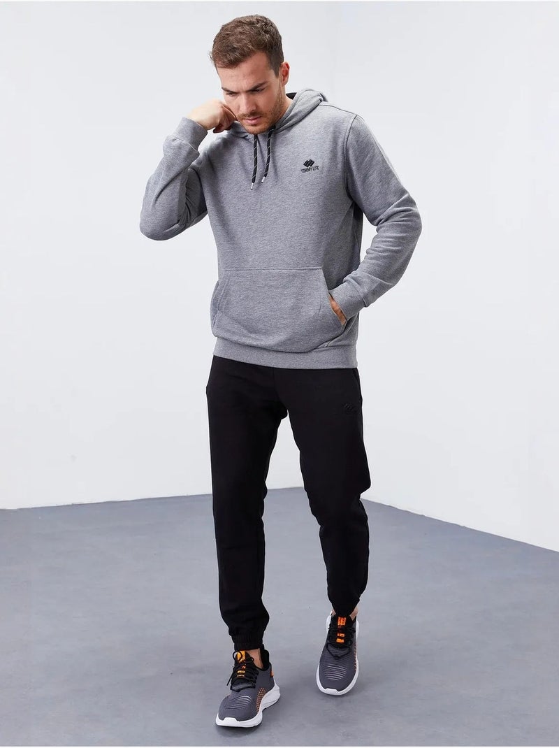 Sweat à capuche homme uni avec poche tommy Gris - Kiabi