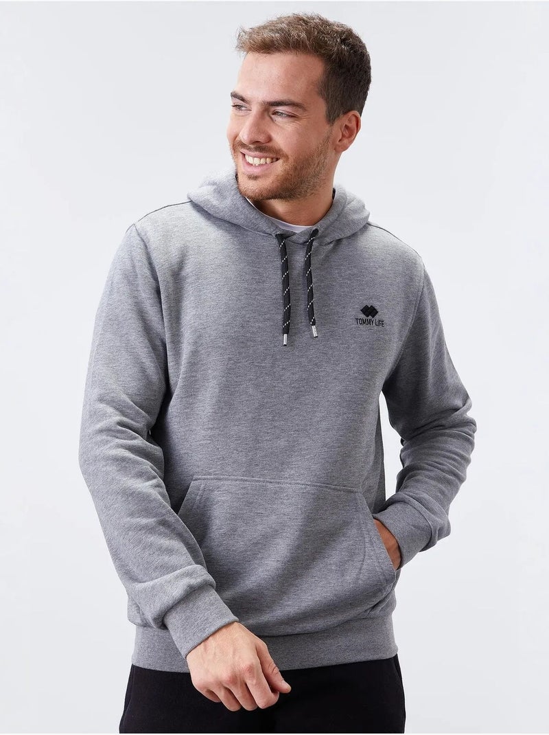 Sweat à capuche homme uni avec poche tommy Gris - Kiabi