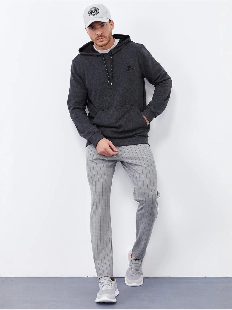 Sweat à capuche homme uni avec poche tommy Gris Noir - Kiabi