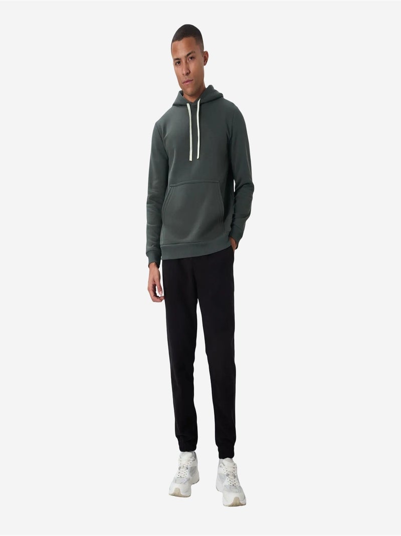 Sweat à capuche homme uni avec poche tommy Vert foncé - Kiabi