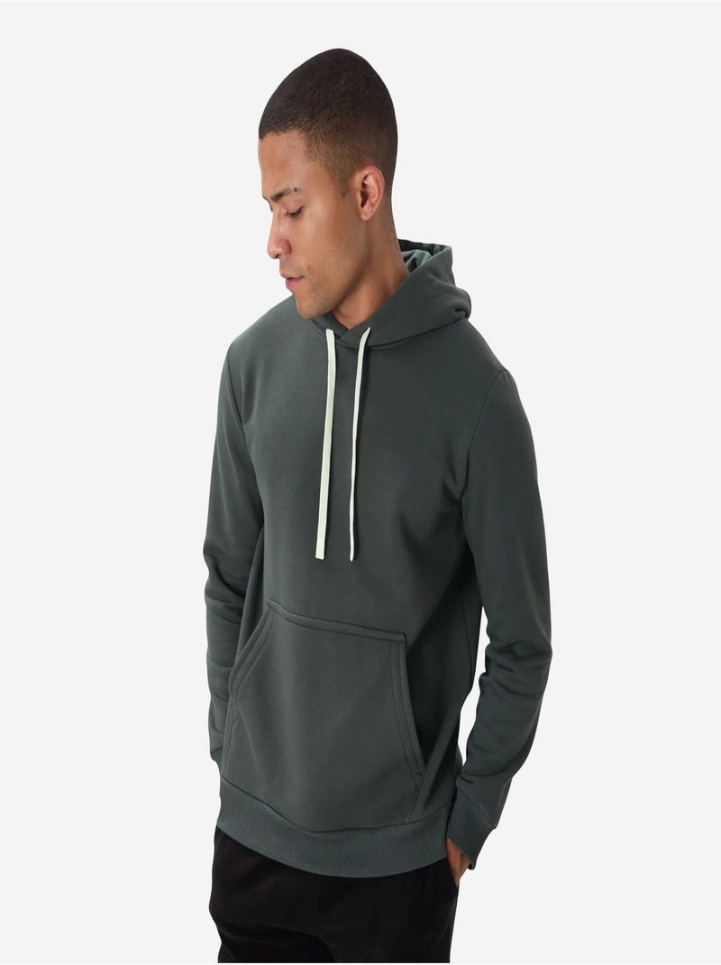 Sweat à capuche homme uni avec poche tommy Vert foncé - Kiabi