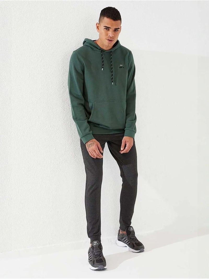 Sweat à capuche homme uni avec poche tommy Vert foncé - Kiabi