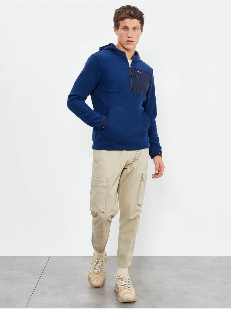Sweat à capuche homme zippé à mi-hauteur tommy Bleu marine - Kiabi