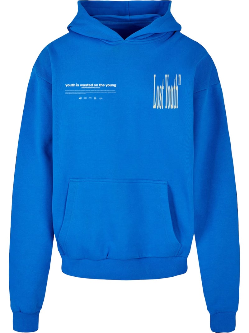 Sweat à capuche icon v.1 - lost youth Bleu cobalt - Kiabi