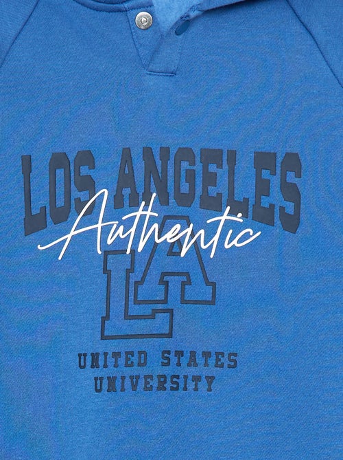 Sweat à capuche imprimé avec ouvertures zippées latérales - So Easy - Kiabi