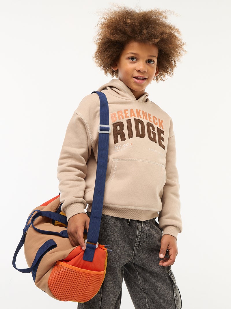 Sweat à capuche imprimé Beige - Kiabi