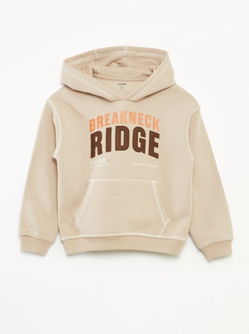 Sweat à capuche imprimé Beige - Kiabi