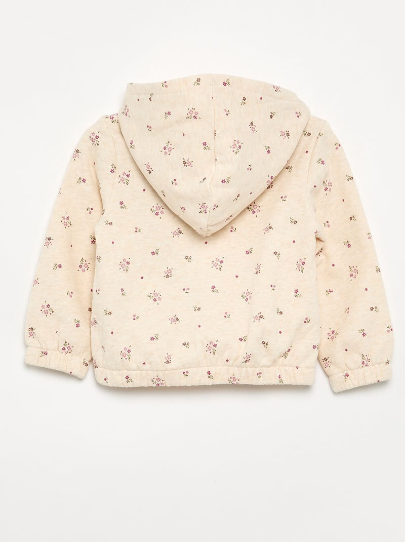 Sweat à capuche imprimé Beige - Kiabi