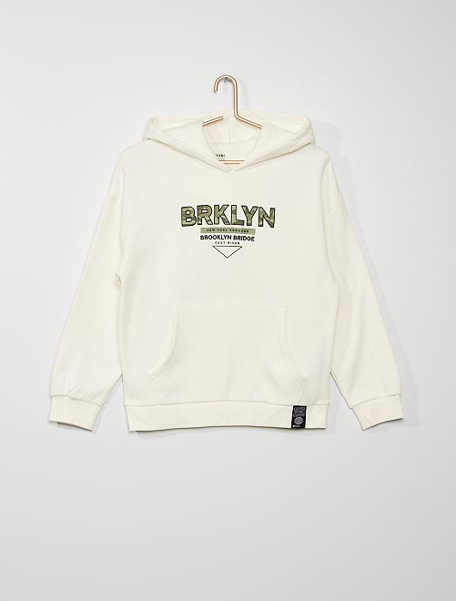 Sweat à capuche imprimé 'Brooklyn'                                                                 blanc 
