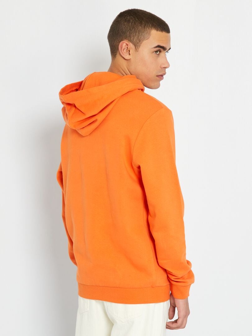 Sweat à capuche imprimé fantaisie Orange - Kiabi