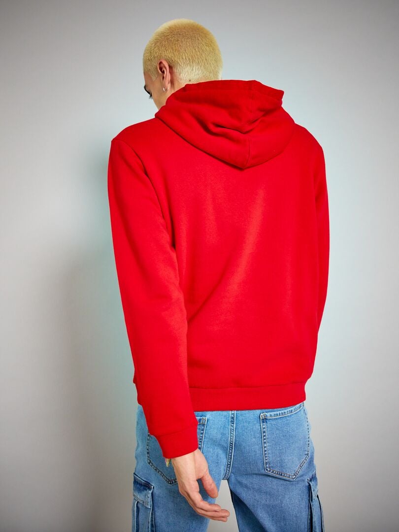 Sweat à capuche imprimé fantaisie Rouge - Kiabi
