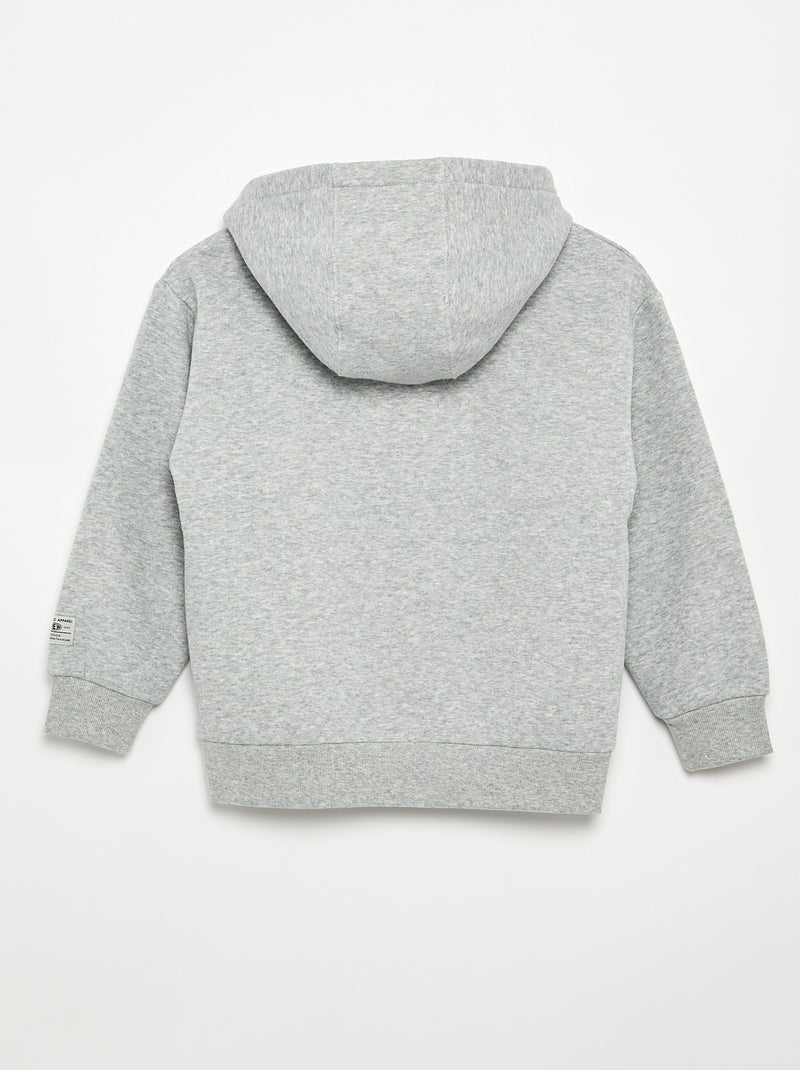 Sweat à capuche imprimé Gris - Kiabi
