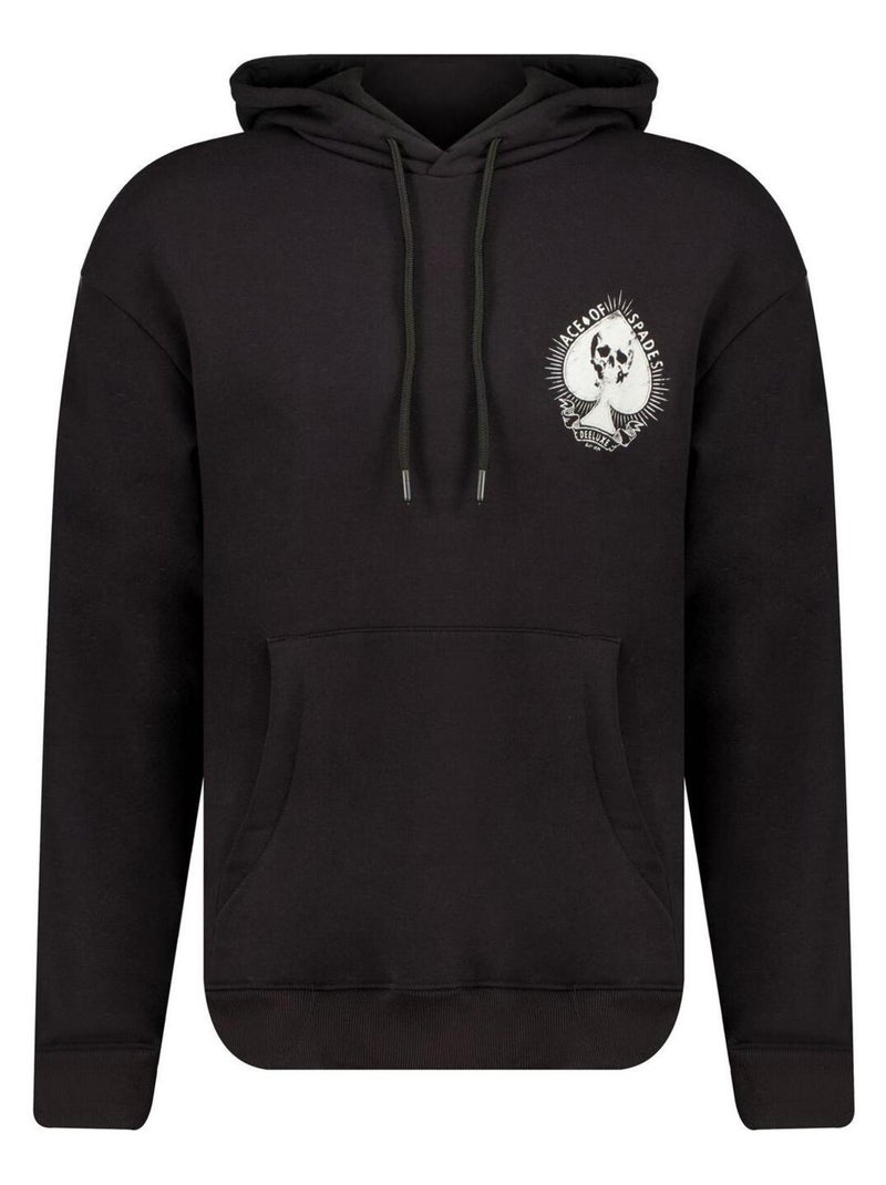 Sweat à capuche imprimé grunge  'Deeluxe' Noir - Kiabi
