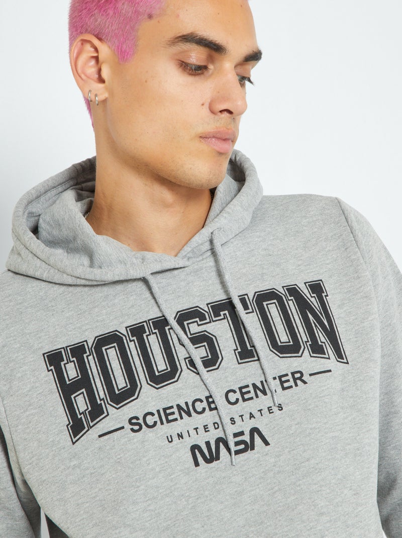 Sweat à capuche imprimé 'NASA' Gris - Kiabi