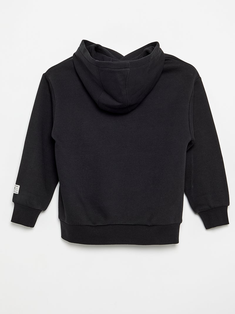 Sweat à capuche imprimé Noir - Kiabi