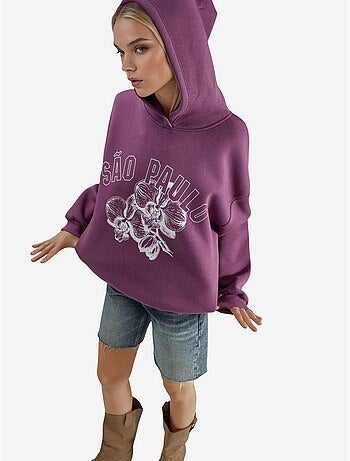 Sweat à capuche imprimé oversize busem