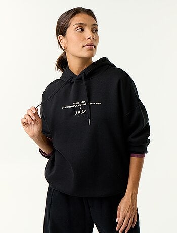 Sweat à capuche imprimé recto-verso