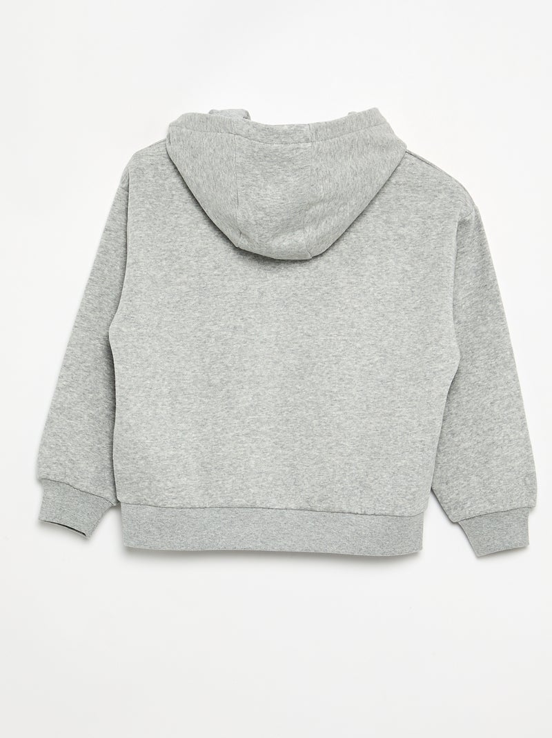 Sweat à capuche imprimé recto/verso Gris - Kiabi