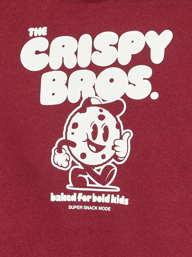 Sweat à capuche imprimé Rouge - Kiabi