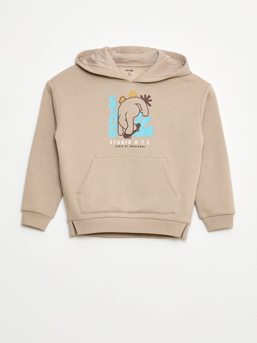 Sweat à capuche imprimé skate - Kiabi