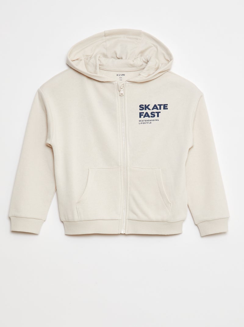 Sweat à capuche imprimé 'skate' Blanc - Kiabi