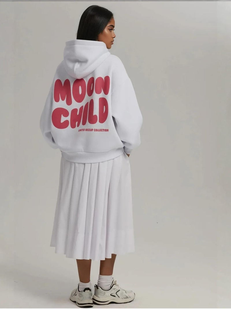 Sweat à capuche imprimé surdimensionné hiccup Blanc cassé - Kiabi