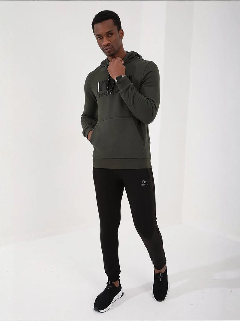 Sweat à capuche imprimé tommy Vert kaki - Kiabi