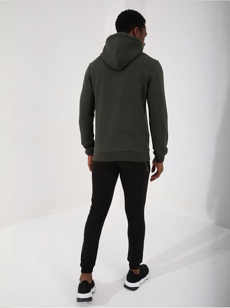 Sweat à capuche imprimé tommy Vert kaki - Kiabi