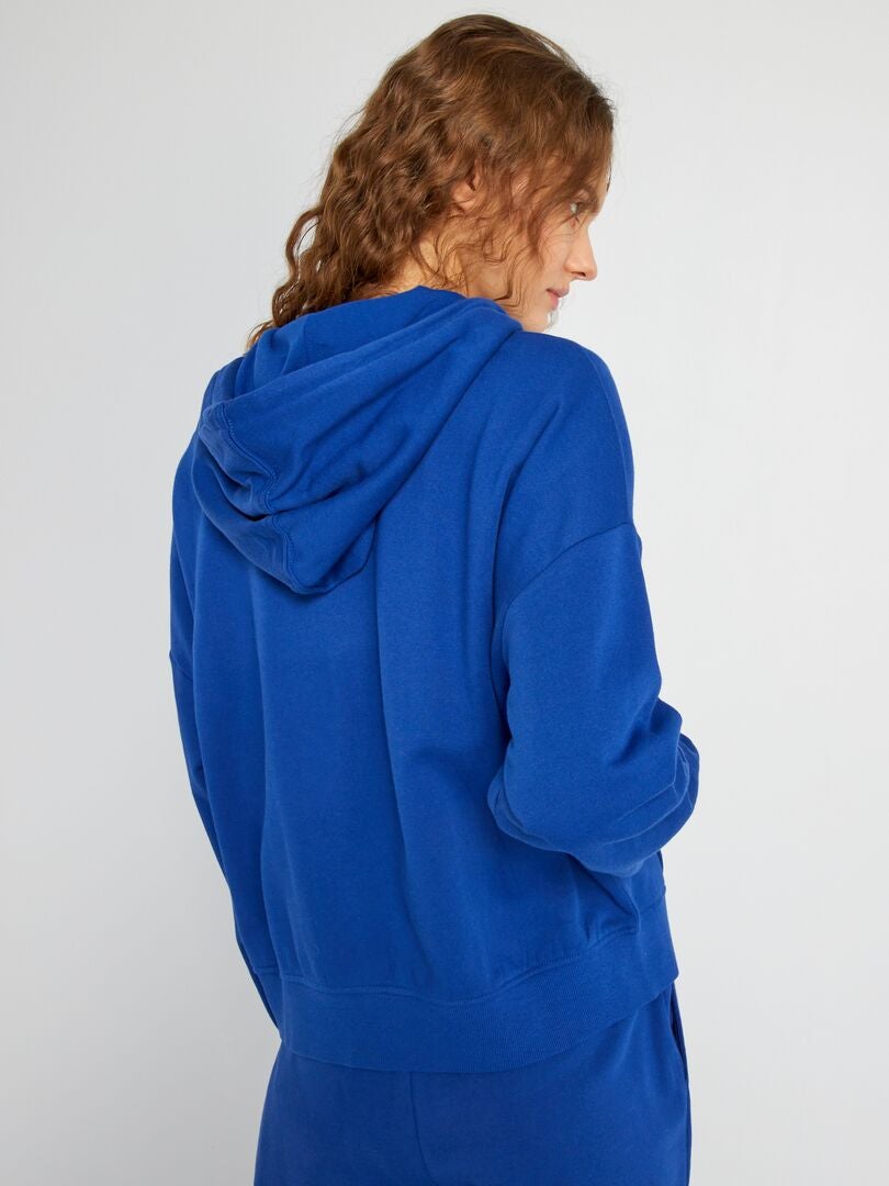 Sweat à capuche imprimé 'USA' Bleu - Kiabi
