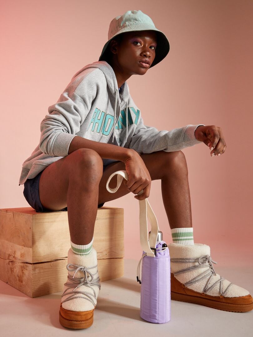 Sweat à capuche imprimé 'USA' Gris - Kiabi