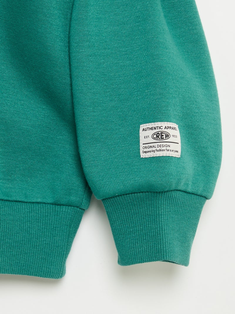 Sweat à capuche imprimé Vert - Kiabi