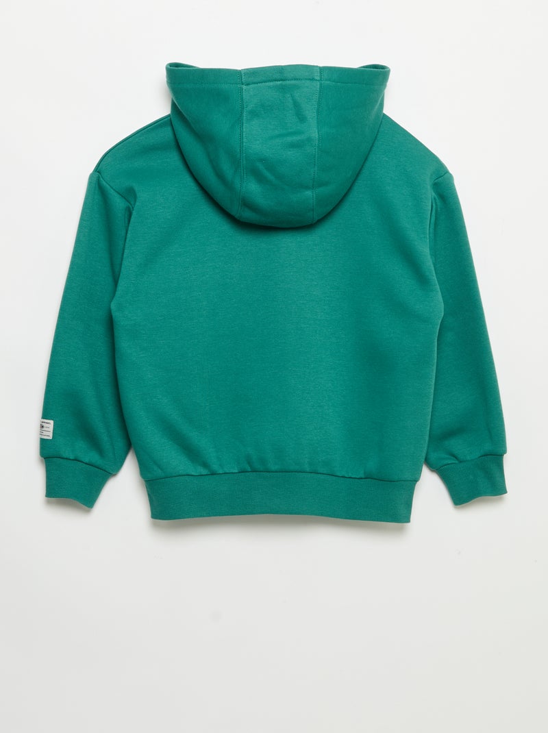Sweat à capuche imprimé Vert - Kiabi