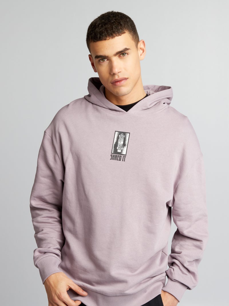 Sweat à capuche imprimé Violet - Kiabi
