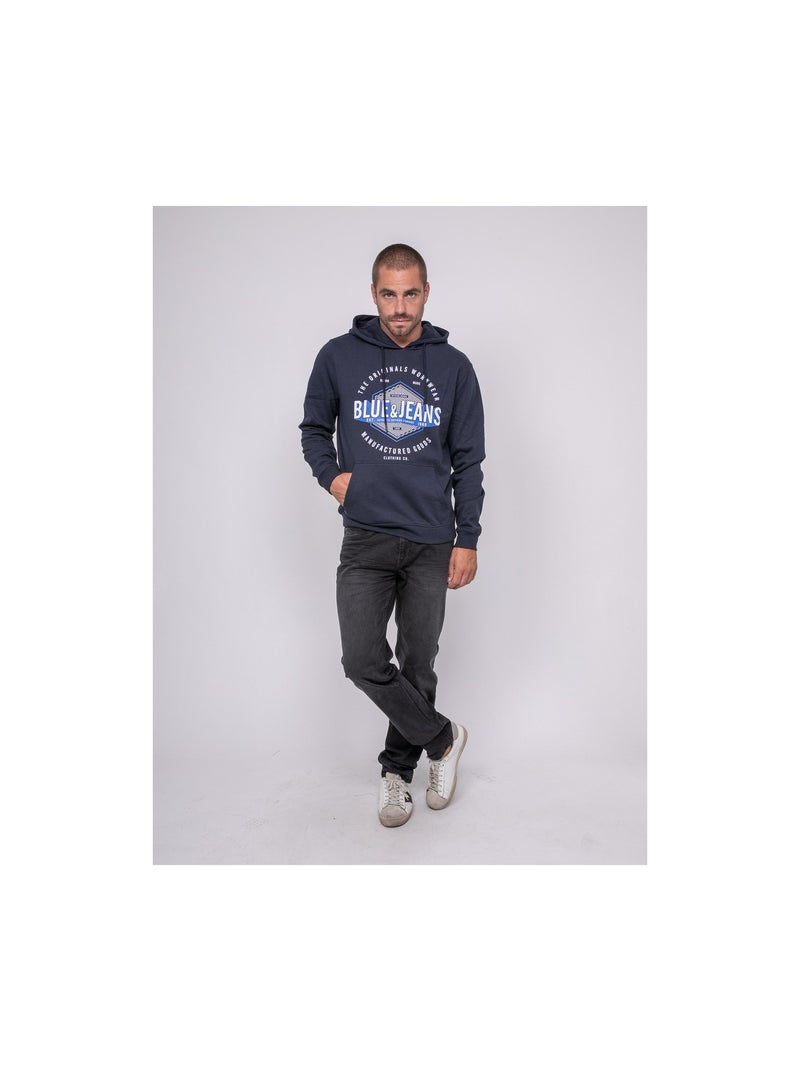 Sweat à capuche imprimé WADADY Bleu marine - Kiabi